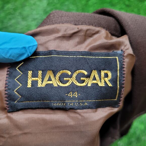 VTG 70s Haggar Disco Dagger Collar Jacket Mens 44 Large USA Polyester - Picture 10 of 10